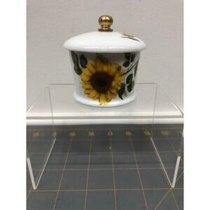 Vintage House of Prill Porcelain Sunflower Stamp Holder/Dispenser